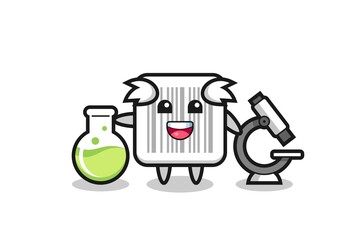 Mascot character of barcode as a scientist