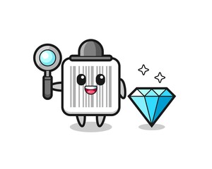 Illustration of barcode character with a diamond