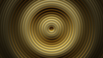Fototapeta na wymiar Gold concentric circles 3D rendering