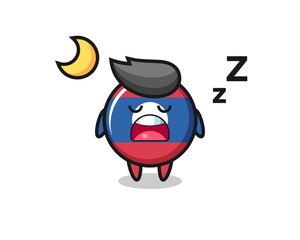laos flag badge character illustration sleeping at night
