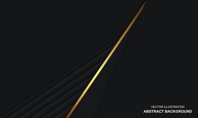 Modern abstract background black dop with golden lines