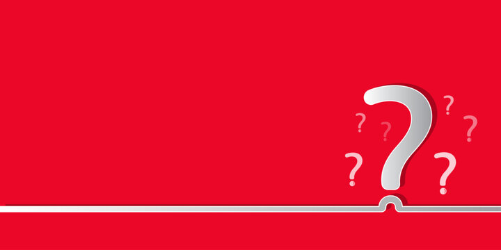 question mark on red background. with copy space. for your design. vector illustration