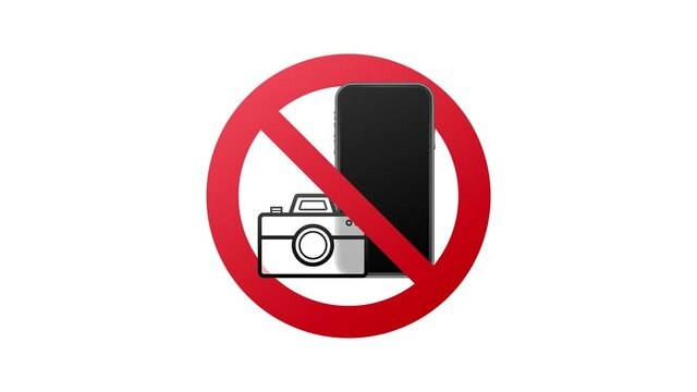 No photo, great design for any purposes. Camera icon. Warning icon. Motion graphics