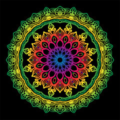 Luxury Decorative Colorful Islamic Batik Mandala Greetings Card Background With Abstract Unique Pattern Design In East Style