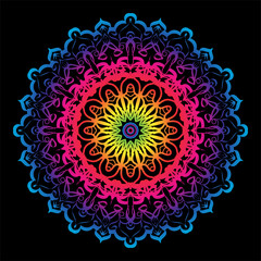 Luxury Decorative Colorful Islamic Batik Mandala Greetings Card Background With Abstract Unique Pattern Design In East Style