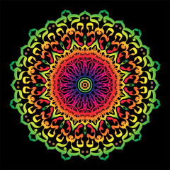 Luxury Decorative Colorful Islamic Batik Mandala Greetings Card Background With Abstract Unique Pattern Design In East Style