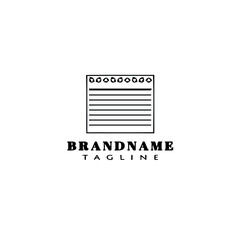 block notes logo cartoon icon design template black vector illustration