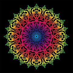 Luxury Decorative Colorful Islamic Batik Mandala Greetings Card Background With Abstract Unique Pattern Design In East Style