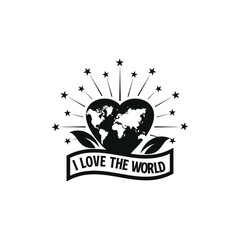 logo for i like world, star, leaf and love symbol heart 