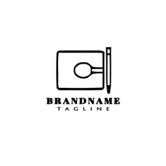 simple block notes logo cartoon icon design template black isolated vector illustration