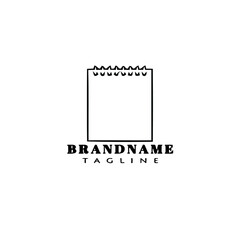 unique block notes logo cute icon design template black isolated vector illustration