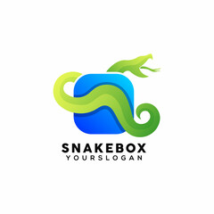 colorful snake box logo design
