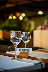 Set of dinner tables for celebration.