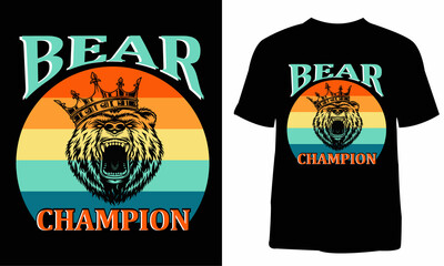 
Bear champion t-shirt design. T-shirt design for print. T-shirt design template. Print template. Vintage t-shirt. You can use them for Sublimation, T-Shirts, Mugs, Pillow.