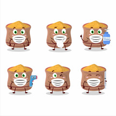 A picture of curcuma cartoon design style keep staying healthy during a pandemic