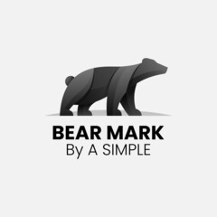 Vector Logo Illustration Bear Gradient Colorful Style.
