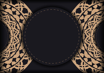 Brochure in black with brown luxury ornamentation