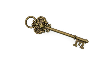 Vintage Key On White Background 