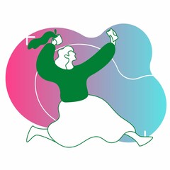 happy girl with a phone