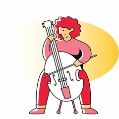 female musician with violin or viola