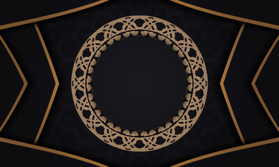 Baner in black with a luxurious brown pattern and space for logo or text