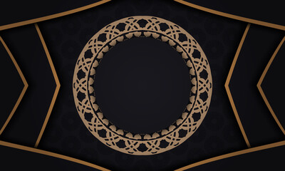 Baner in black with a luxurious brown pattern and space for logo or text