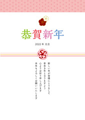 水引の年賀状/ピンク