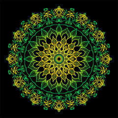 Luxury Decorative Colorful Islamic Batik Mandala Greetings Card Background With Abstract Unique Pattern Design In East Style