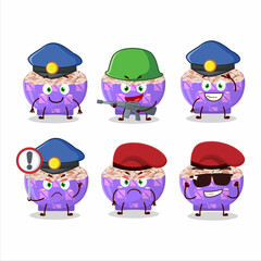 A dedicated Police officer of rose matta rice mascot design style
