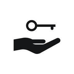 Hand holding key icon design vector illustration
