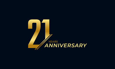 21 Year Anniversary Celebration Vector. Happy Anniversary Greeting Celebrates Template Design Illustration