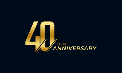 40 Year Anniversary Celebration Vector. Happy Anniversary Greeting Celebrates Template Design Illustration