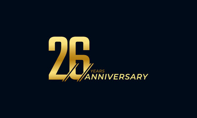 26 Year Anniversary Celebration Vector. Happy Anniversary Greeting Celebrates Template Design Illustration