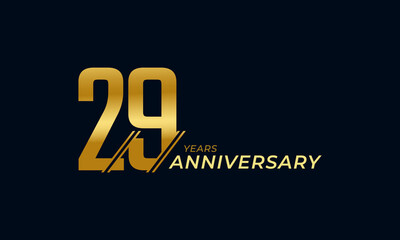 29 Year Anniversary Celebration Vector. Happy Anniversary Greeting Celebrates Template Design Illustration