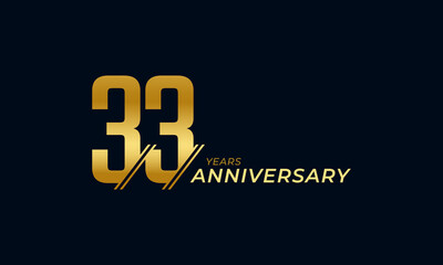 33 Year Anniversary Celebration Vector. Happy Anniversary Greeting Celebrates Template Design Illustration
