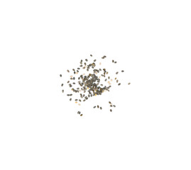 Chia seeds isolated with white background.