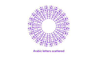 Arabic decoration for Arabic letters in a circular shape on the day of Arabia