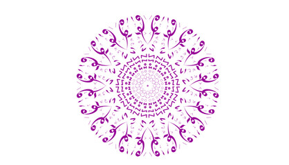 Arabic decoration with free Arabic calligraphy drawn in a circular motion