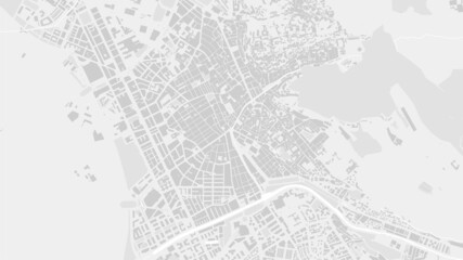 Fototapeta na wymiar White and light grey Granada City area vector background map, streets and water cartography illustration.