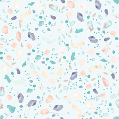 Terrazzo Texture Vector. Flooring Seamless Pattern