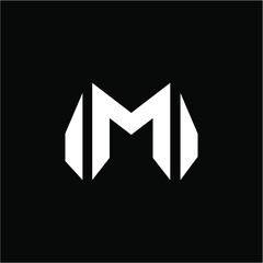 M or IMI initial logo vector image - obrazy, fototapety, plakaty