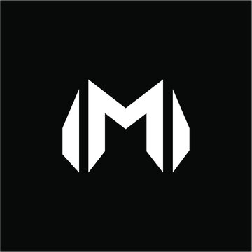 M or IMI initial logo vector image