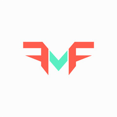 FMF or MF or FM initial logo vector image