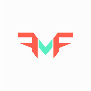 FMF or MF or FM initial logo vector image