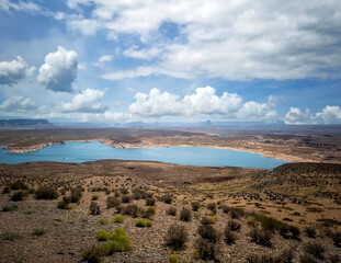 Impressive Wahweap Bay on a smoldering hot summer day in Lake Powell Arizona