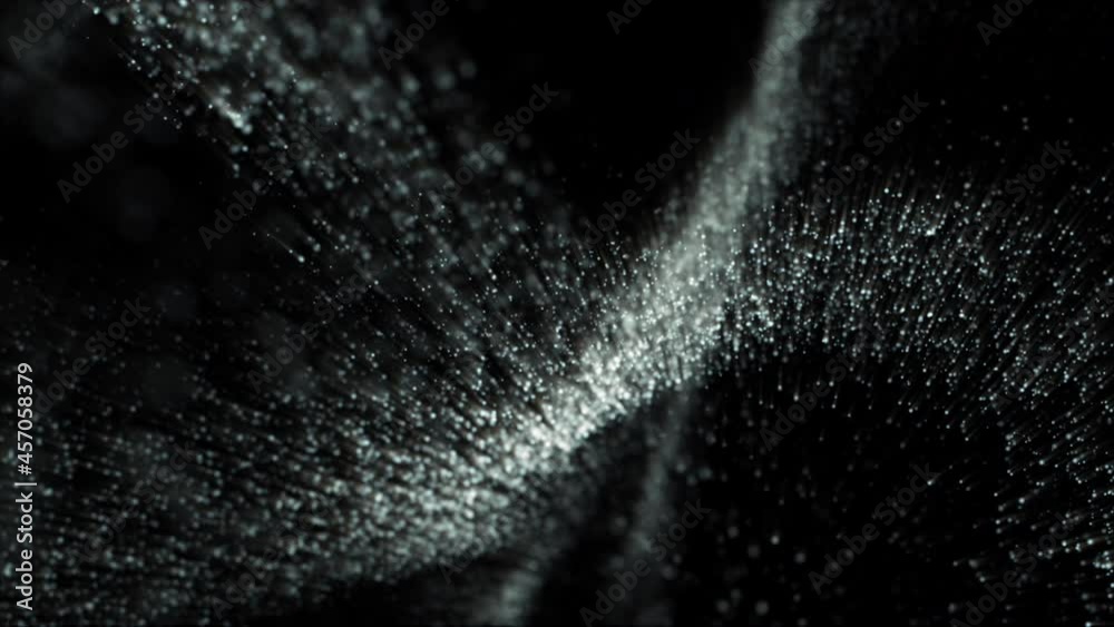 Aufkleber digitally generated motion graphic mysterious dark energy and evil abstract particles flowing in the