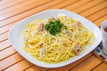 梅としらすのペペロンチーノ