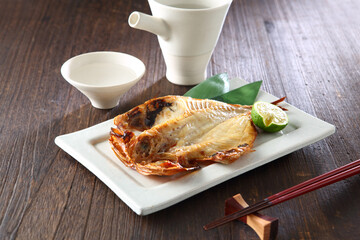 金目鯛の干物とお酒