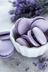 French macarons with lavender flavor