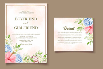 Elegant watercolor wedding invitation floral design